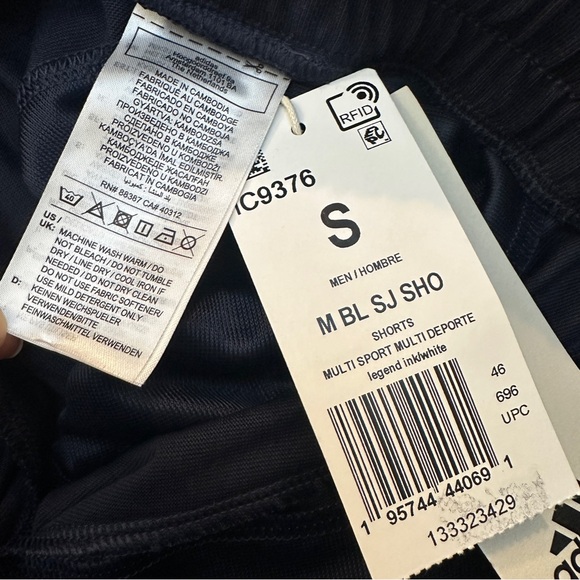 Adidas Men Multi Sport Run Casual Logo Shorts Men’s Size S Navy Blue NEW - Picture 4 of 10